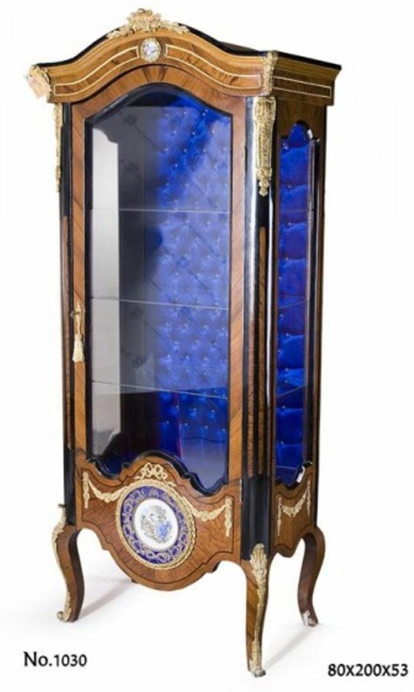 Casa Padrino Barock Vitrine 80 x 53 x H. 200 cm - Barock Wohnzimmerschrank Bild 1