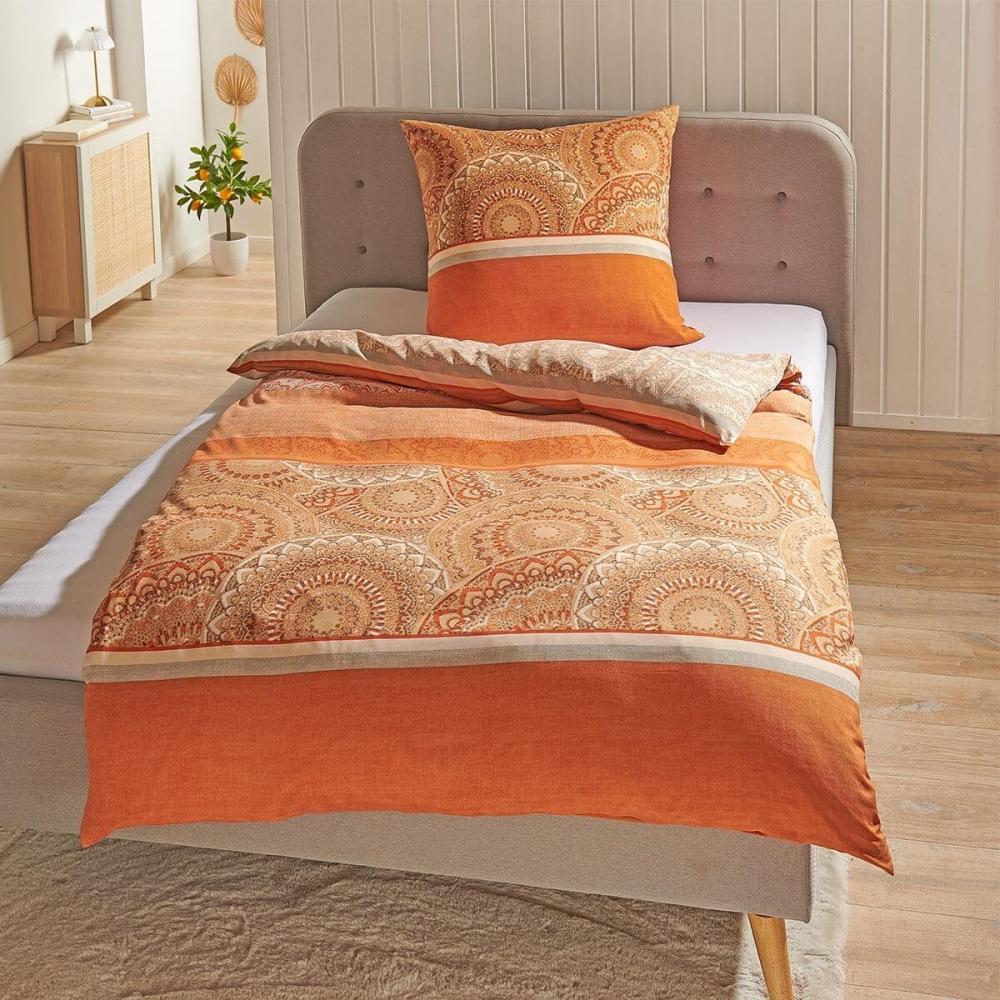 Traumschlaf Soft-Touch Mikrofaser Bettwäsche Karlsruhe orange|240x220 cm + 2x 80x80 cm Bild 1