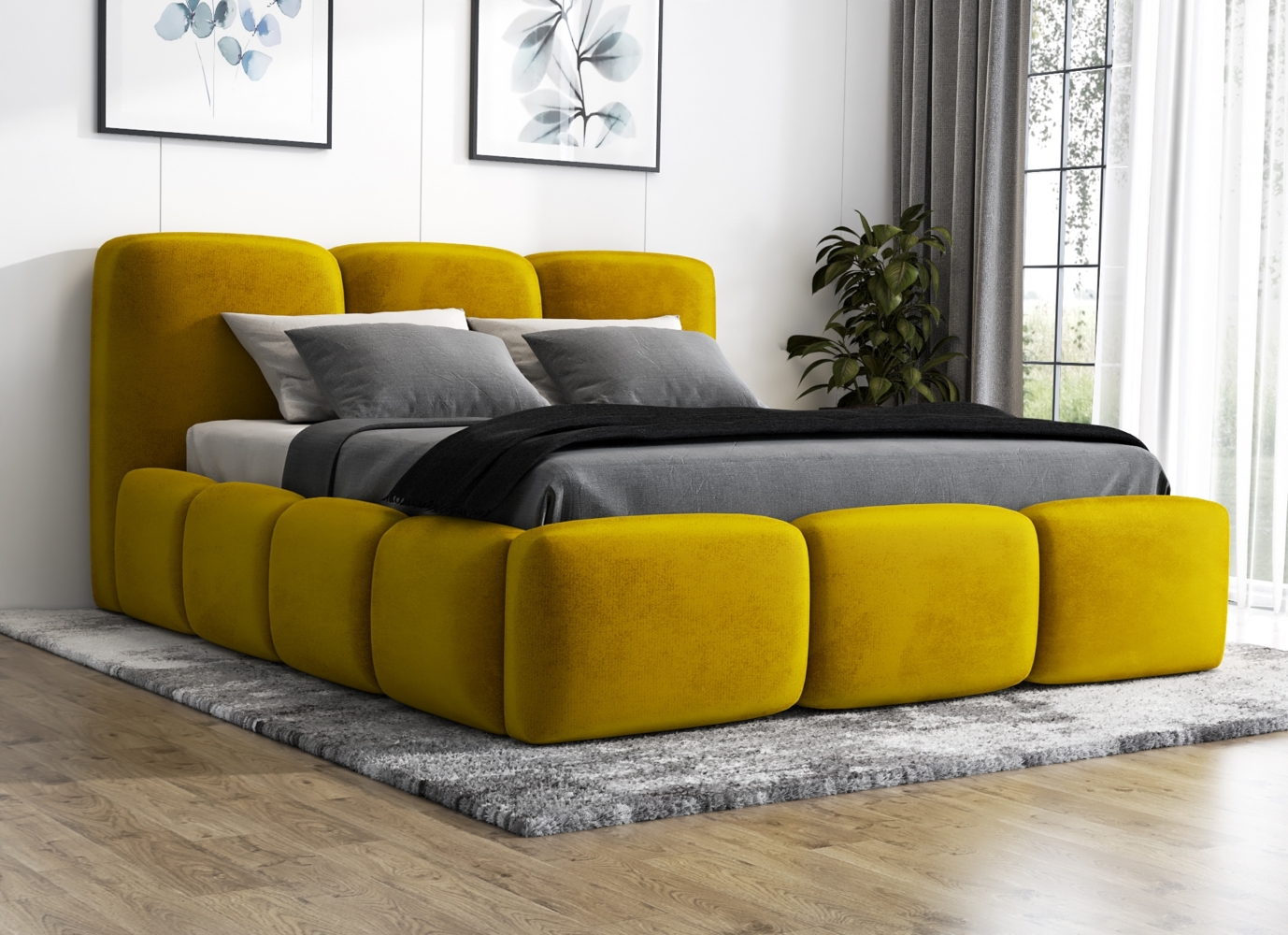 Polsterbett STAR 180x200 mit Matratze, Bettkasten und Lattenrost. Farbe: Bernesteigraun 34 Bild 1