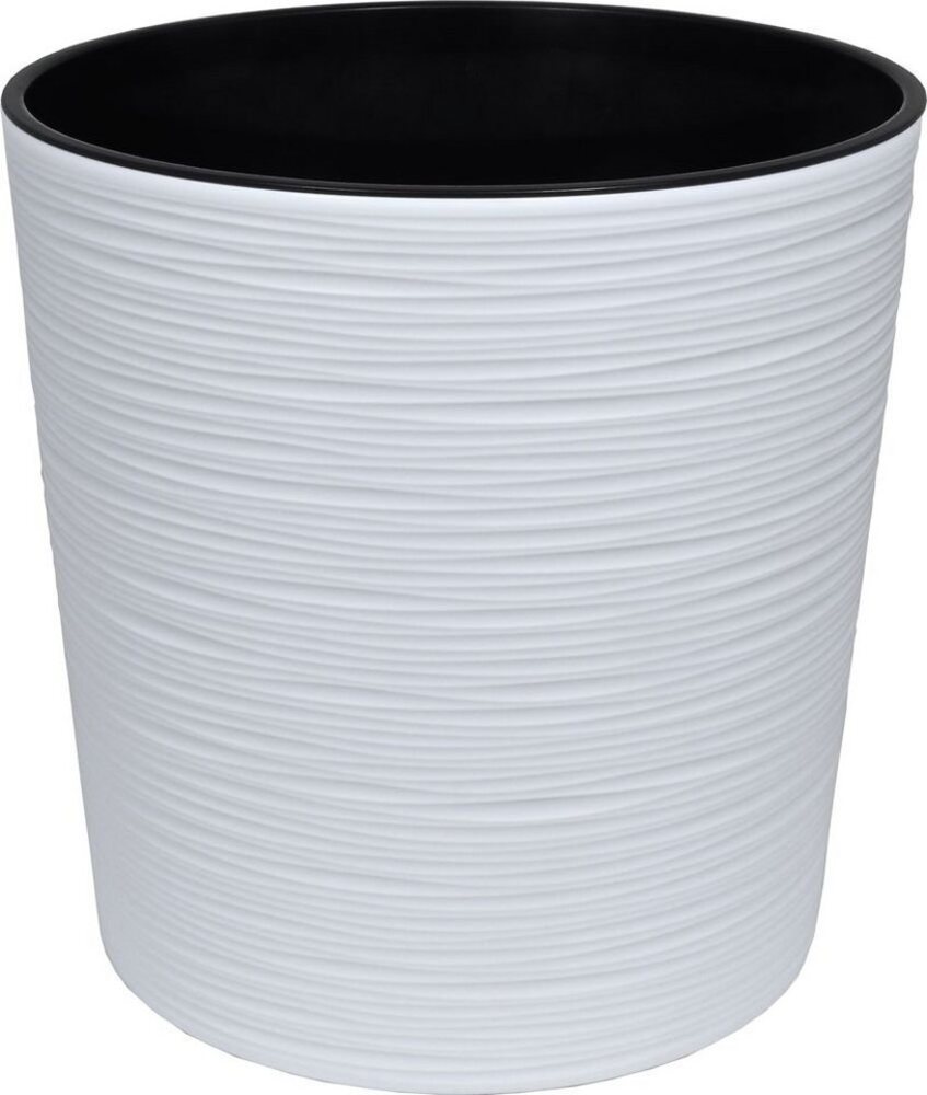 Heimwerkercenter Übertopf MePla - Kübel Malwa Strip -ø19cm - weiß Bild 1