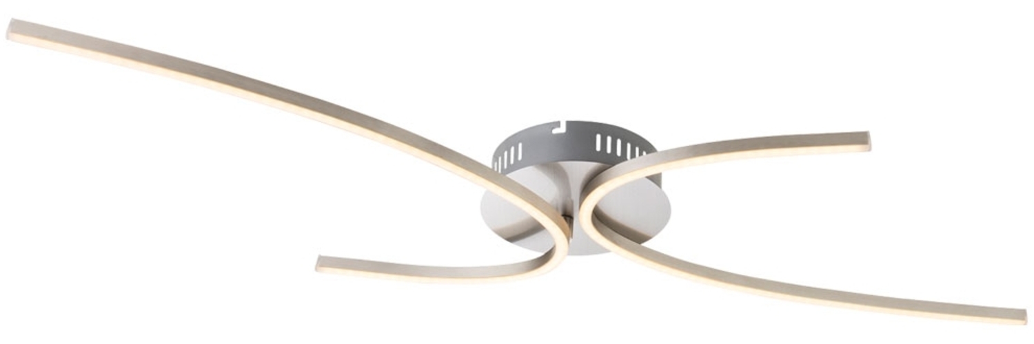 LED Deckenleuchte, Metall nickel matt, weiß, L 95 cm Bild 1