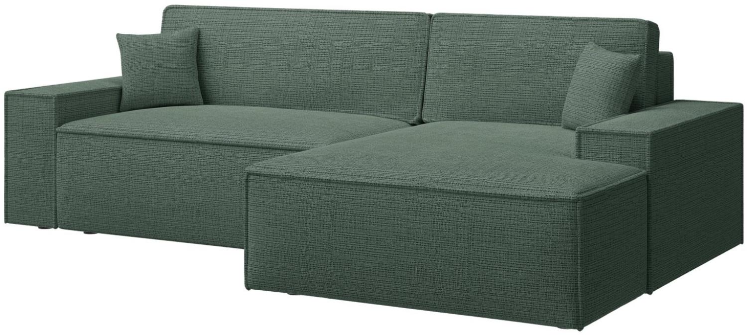 Selsey Farese New - Ecksofa mit Schlaffunktion, Chenille-Bezug in Salbeigrün, rechtsseitig Bild 1