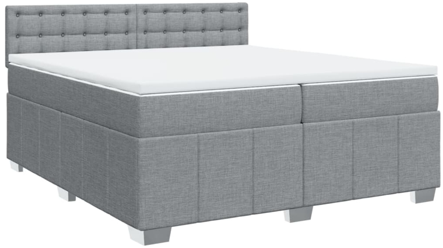 vidaXL Boxspringbett mit Matratze Hellgrau 200x200 cm Stoff 3287189 Bild 1