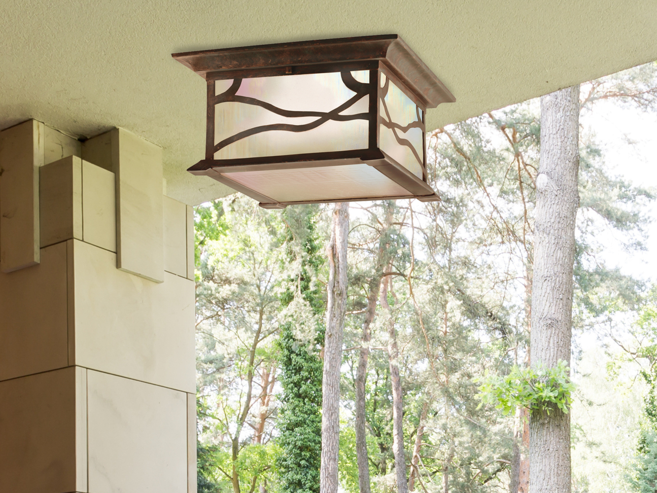 Elstead Lighting Morris Deckenleuchte 2-Light Kupfer IP44 E27 Bild 1