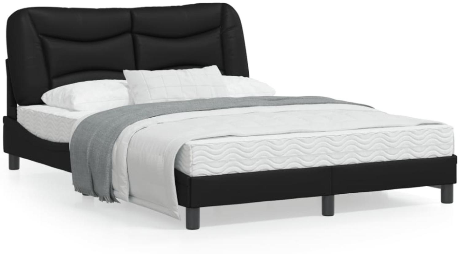 vidaXL Bettgestell ohne Matratze "Hvar" Schwarz 140x190 cm Kunstleder 3207995 Bild 1