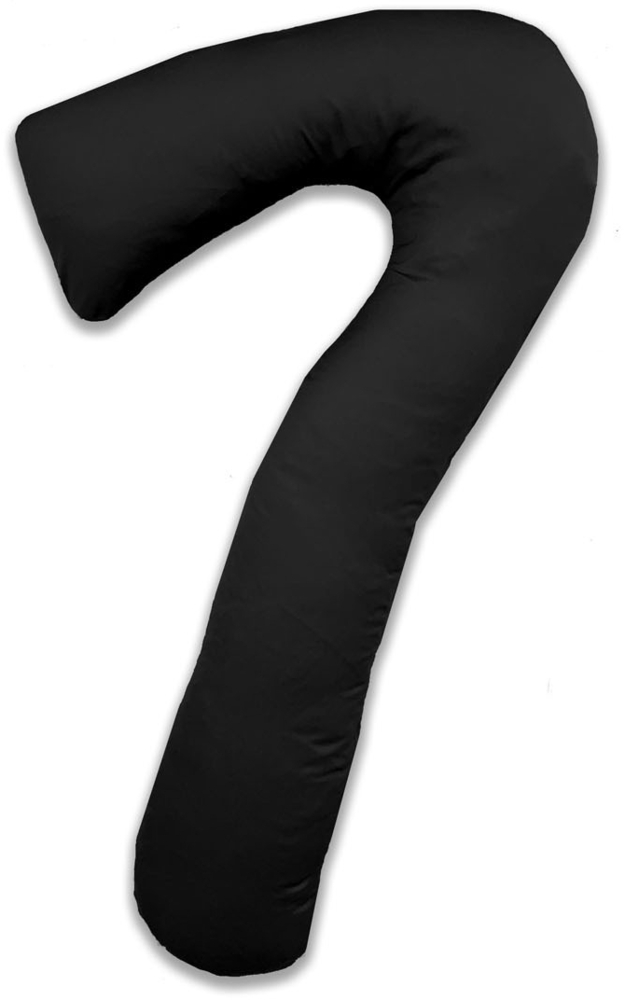 Mako-Satin Seitenschläferkissen Bezug uni / einfarbig schwarz für Theraline my 7 Kissen Bild 1