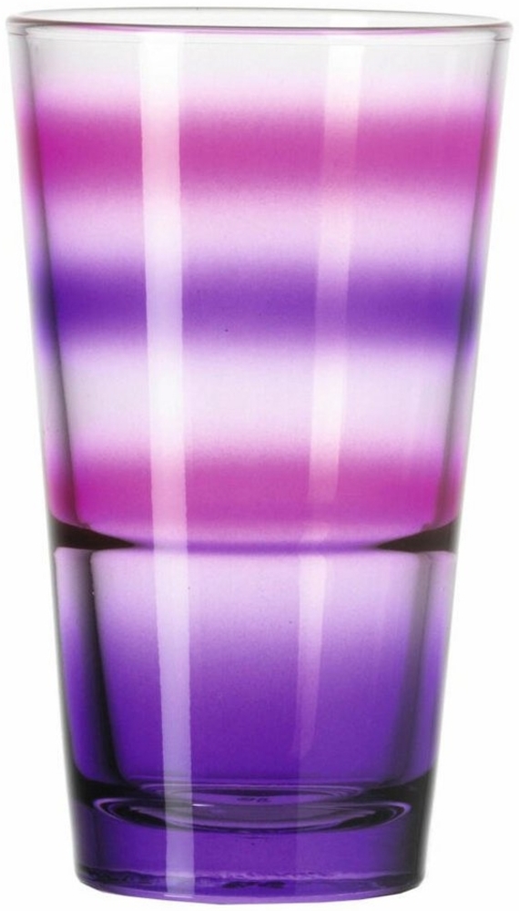 Leonardo Trinkglas EVENT, Wasserglas, Becher, Glas, Lila gestreift, 240 ml, 012280 Bild 1