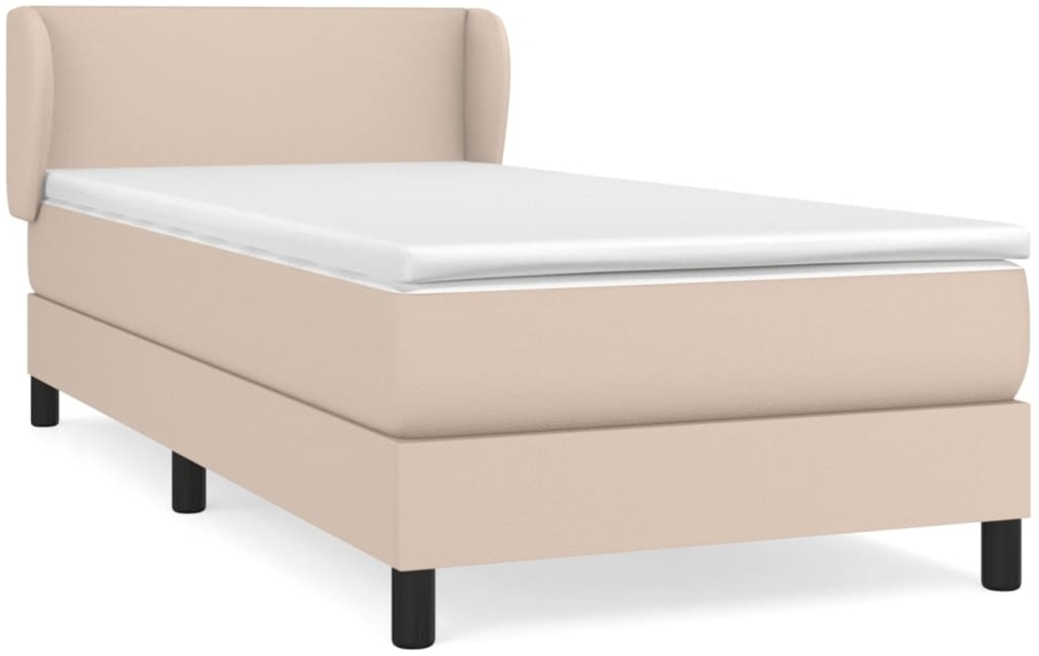 vidaXL Boxspringbett mit Matratze Cappuccino-Braun 90x190cm Kunstleder 3127168 Bild 1