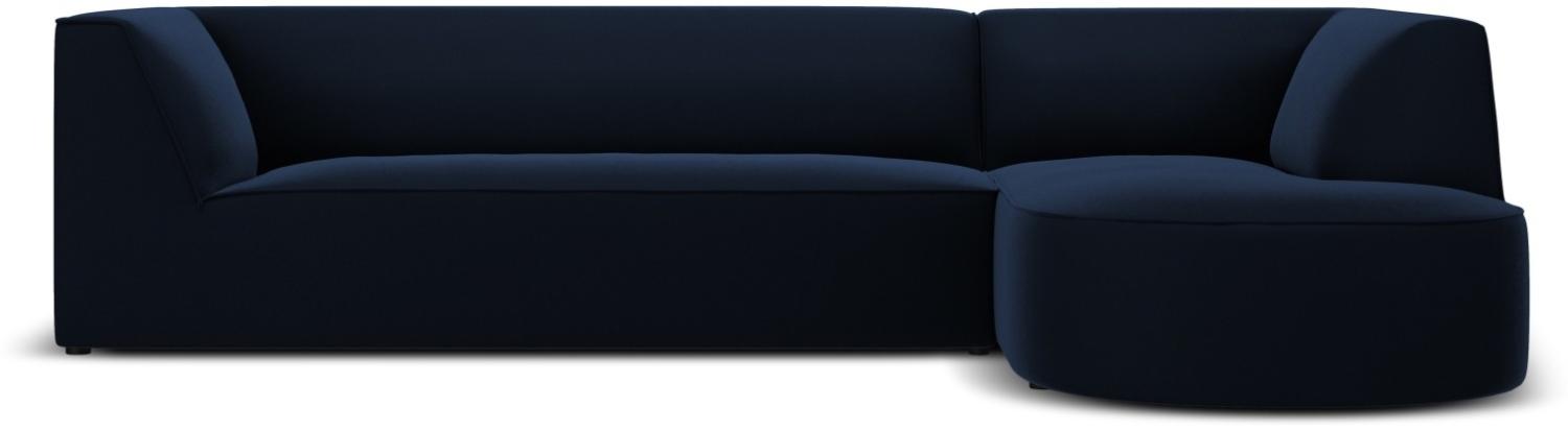 Micadoni 4-Sitzer Samtstoff Modular Ecke rechts Sofa Ruby | Bezug Royal Blue | Beinfarbe Black Plastic Bild 1