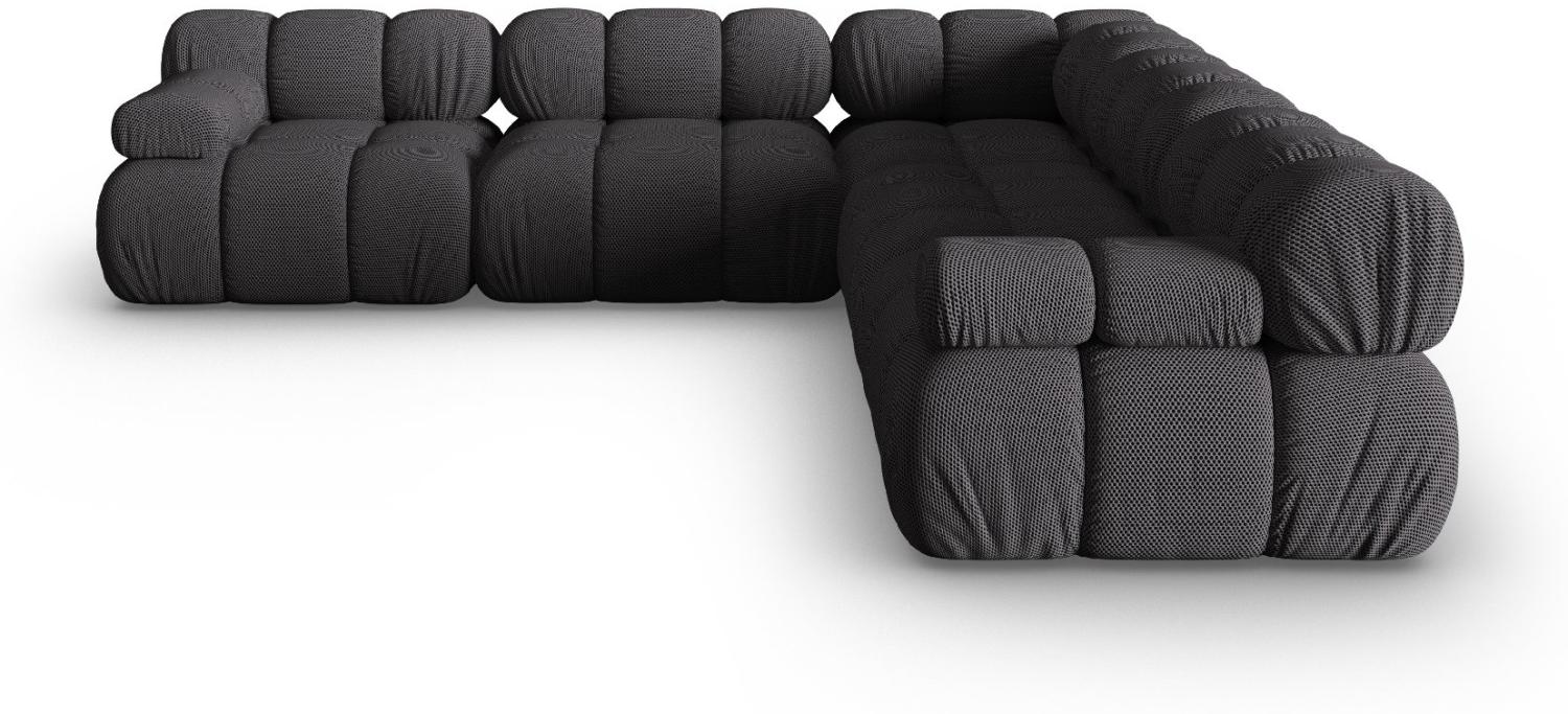 Micadoni Symmetrisches Ecksofa Bellis 5-Sitzer 3D-Stoff Espresso Bild 1