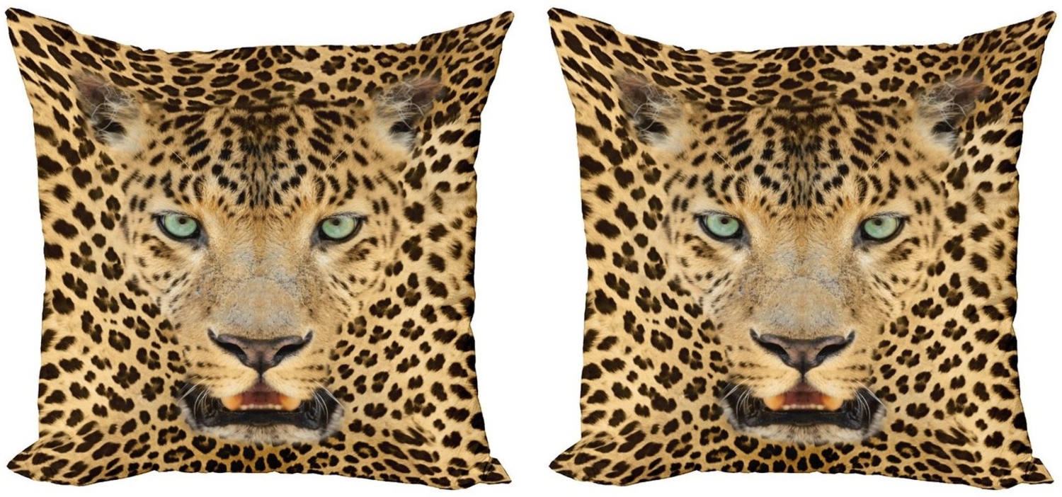 Abakuhaus Kissenbezüge Modern Accent Doppelseitiger Digitaldruck, (2 Stück), Leopard Predator Tier Bild 1