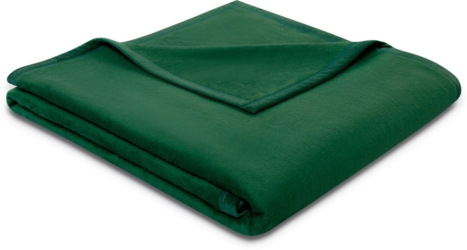 Biederlack Wohndecke Baumwolldecke 150x200 Cotton Alge tannengrün uni 771582 Bild 1