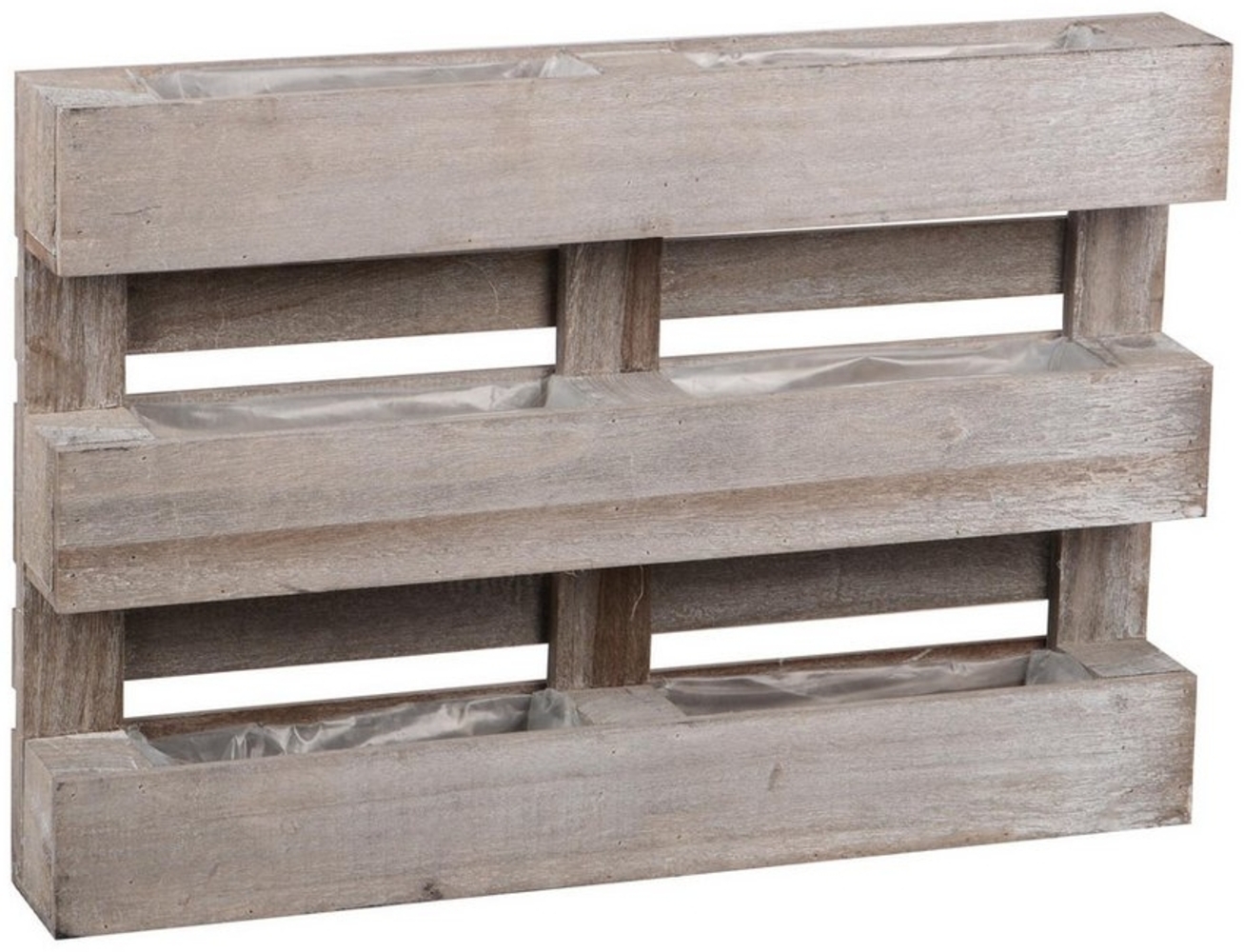 UNUS GARDEN Blumenkasten Paletten Pflanzkasten 3 Reihen (1 St, Abmessung (60 x 41 x 8,5 cm), Pflanzkasten Deko Pflanzgefäß Kräutergarten Wanddekoration aus Holz Bild 1