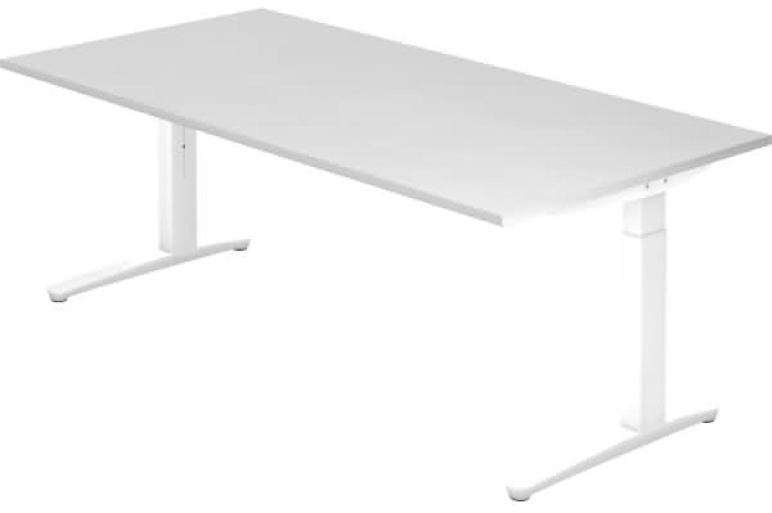'XB2E' Schreibtisch C-Fuß 200x100 cm Weiß Weiß Bild 1