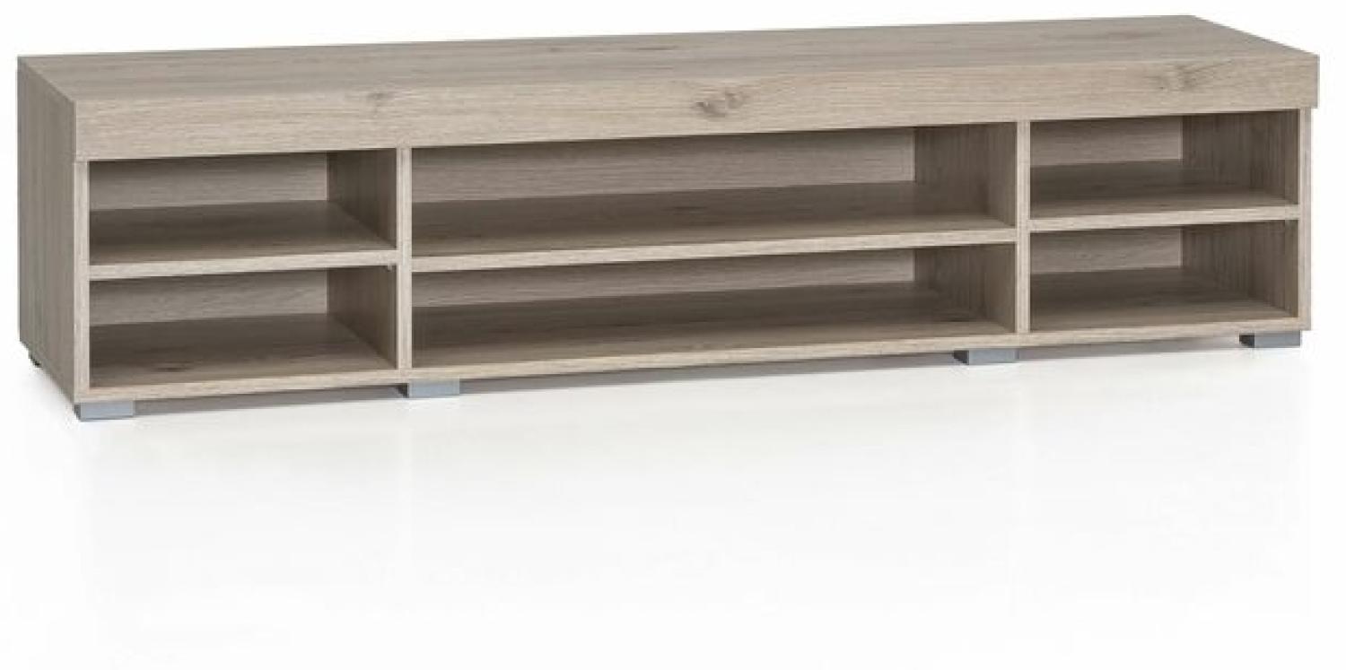 Wilmes Lowboard 140 cm breit mit 6 Fächern Korpus Eiche Sand Dekor Melamin Bild 1