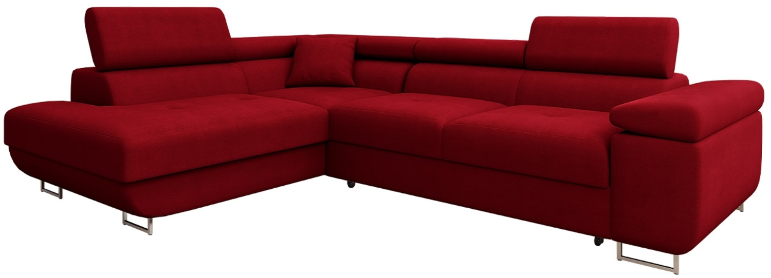 Ecksofa Torezio Premium mit Einstellbare Kopfstützen, Bettkasten und Schlaffunktion (Farbe: Venus Velvet 2926, Seite: Links) Bild 1