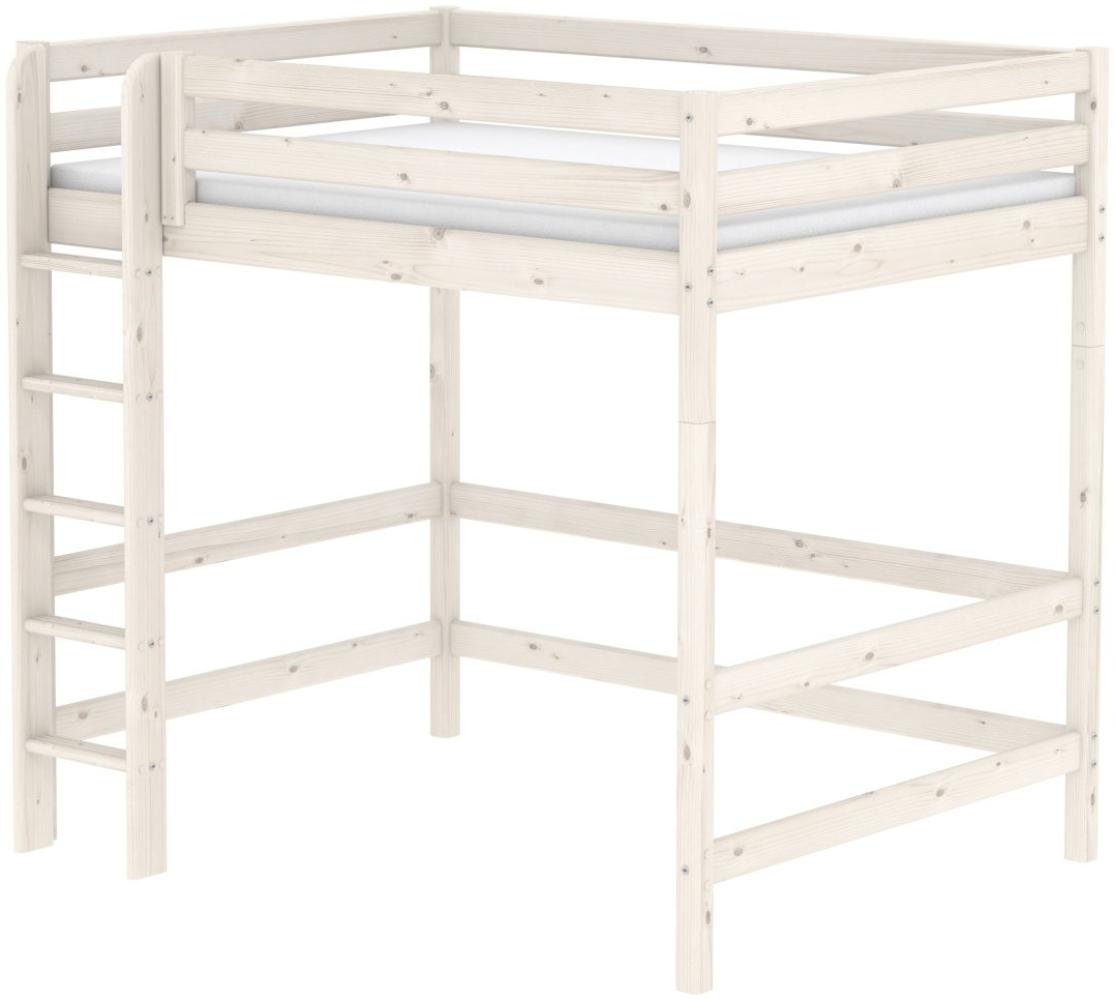 Flexa 'Classic' Hochbett weiß, gerade Leiter, 140x200 cm Bild 1