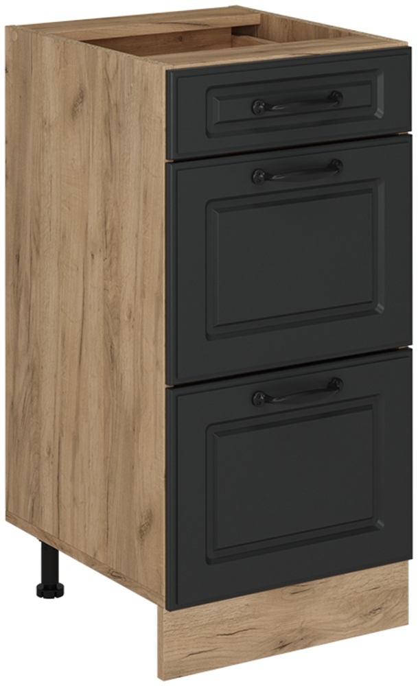 Küchenunterschrank R-Line Anthrazit Landhaus 40 cm mit Schubladen, ohne Arbeitsplatte Vicco Bild 1