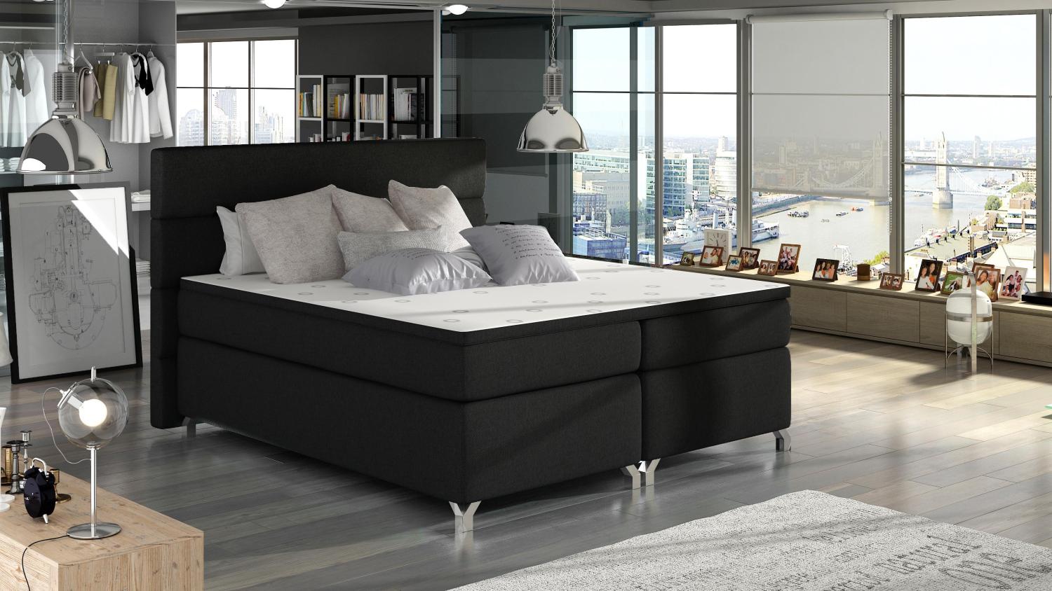 Wohnideebilder Amadeo 160X200 Schwarz Boxspringbett BAO_05_1.6 Bild 1