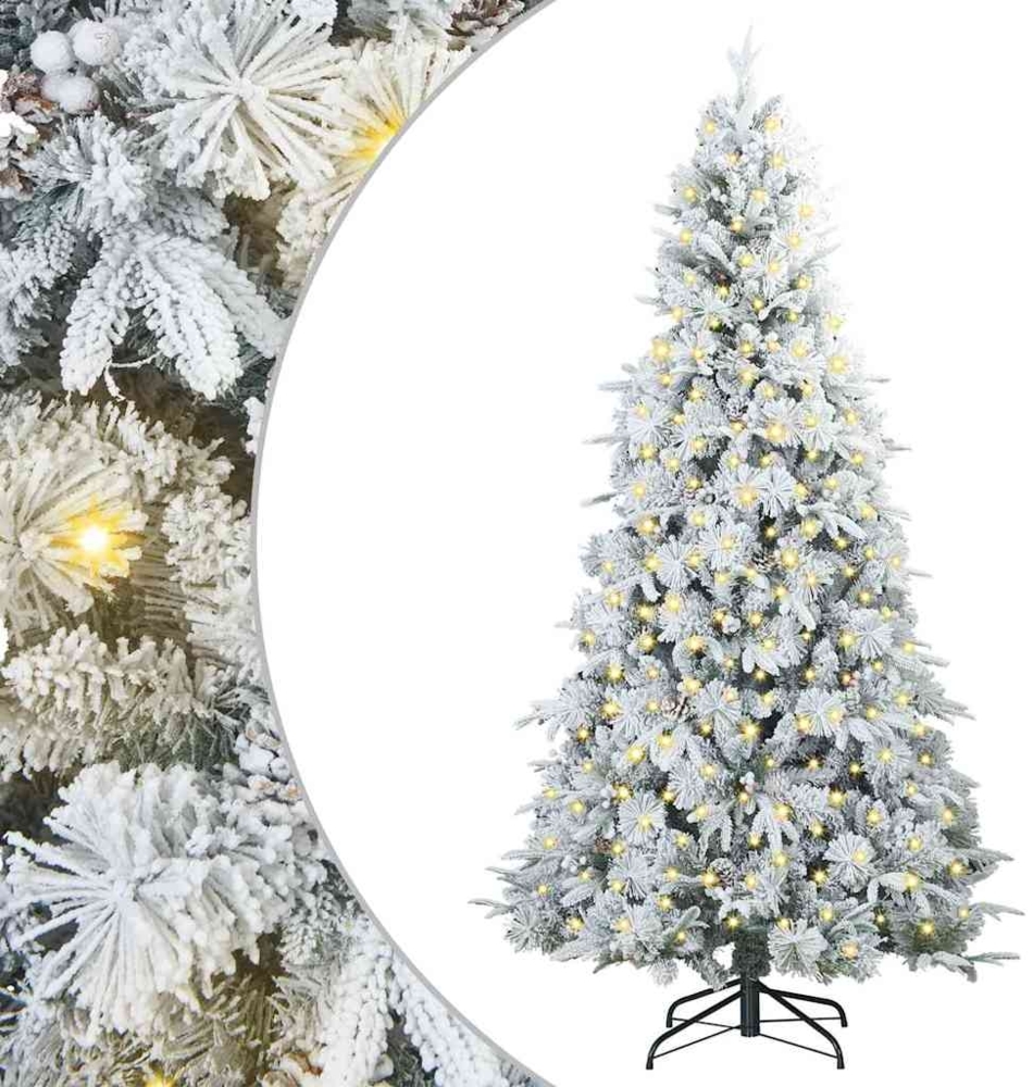 vidaXL Künstlicher klappbarer Weihnachtsbaum Weiß 180 cm PE und PVC 3397480 Bild 1