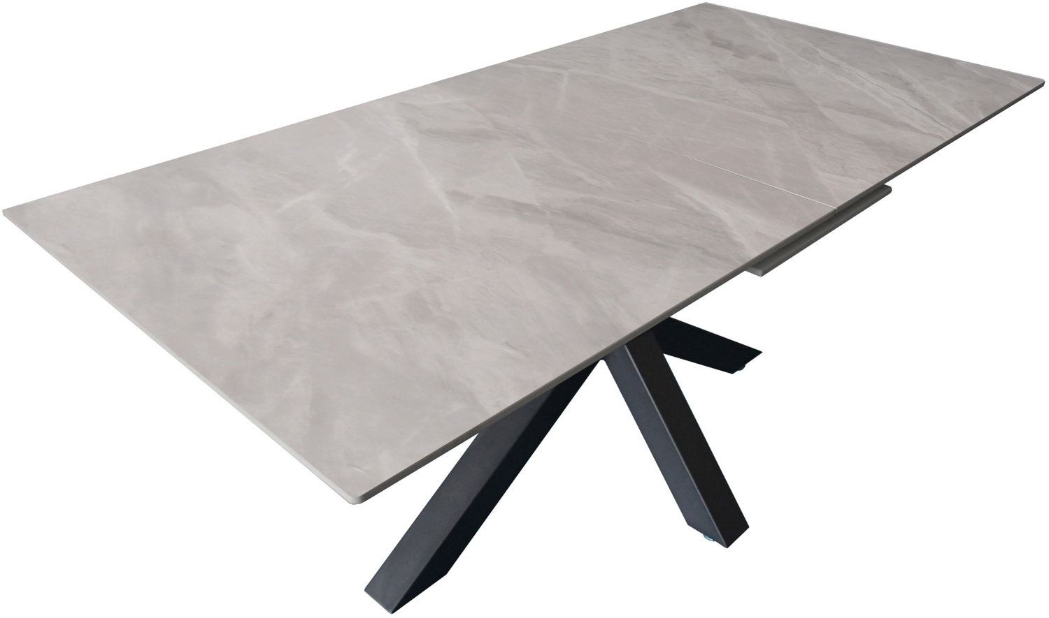 Esstisch Keramik hellgrau 180(220) x 90 ausziehbar Spider-Gestell schwarz MILLIE 139855337 Bild 1