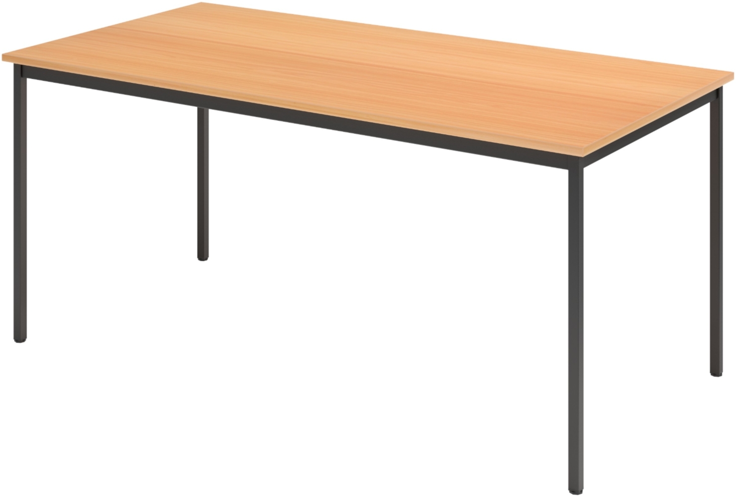bümö Tisch, Multifunktionstisch 160 x 80 cm in Buche/Schwarz - Besprechungstisch, Konferenztisch, Meetingtisch, Mehrzwecktisch, Pausentisch, Besprechungsraum, Meetingraum, Pausenraum, VS16-6 Bild 1