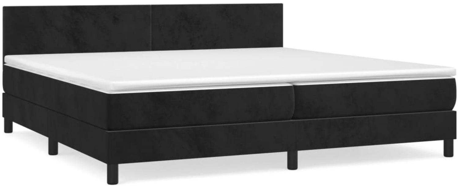 vidaXL Boxspringbett mit Matratze Schwarz 200x200 cm Samt, Härtegrad: H2 [3141205] Bild 1
