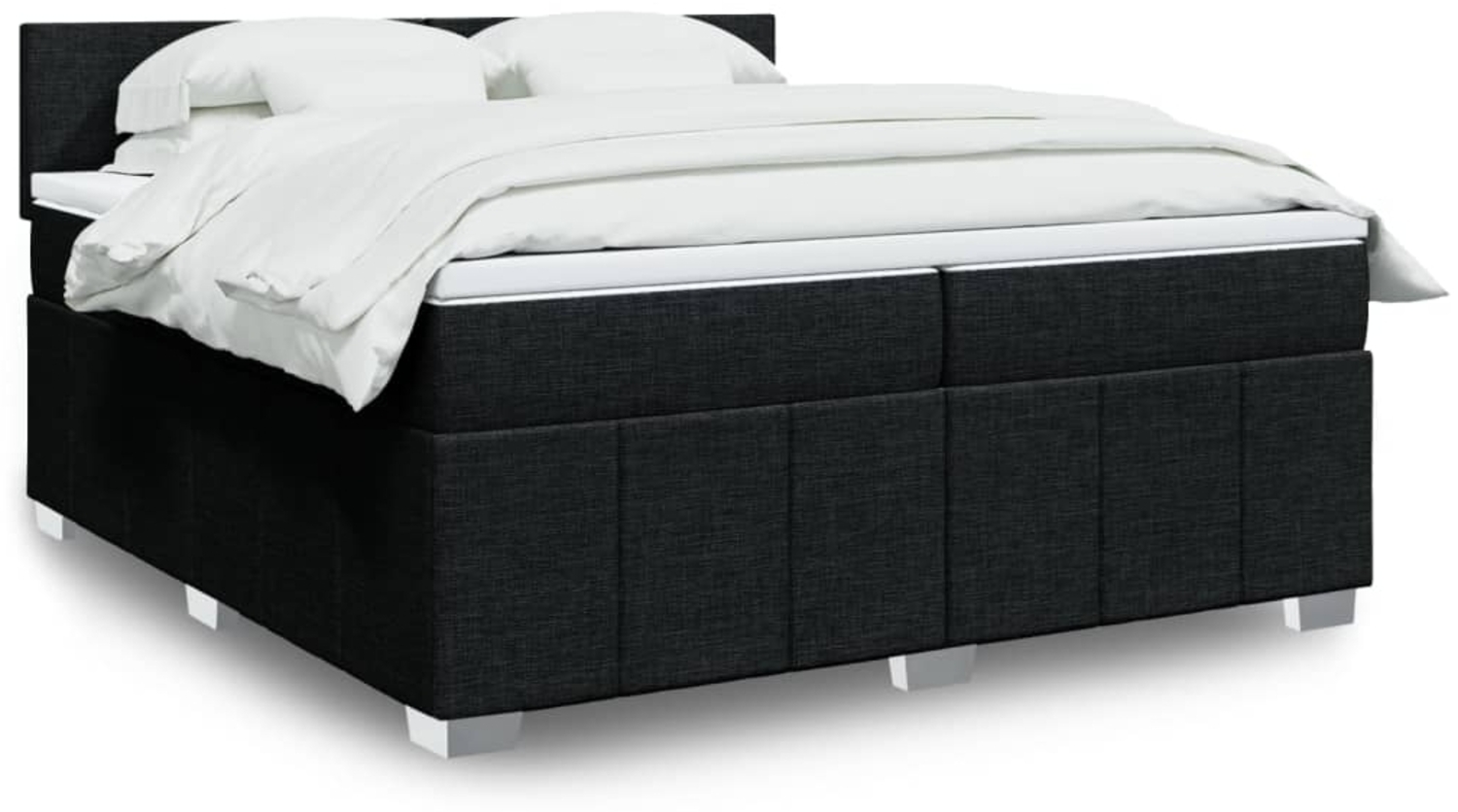 vidaXL Boxspringbett mit Matratze Schwarz 200x200 cm Stoff 3287170 Bild 1