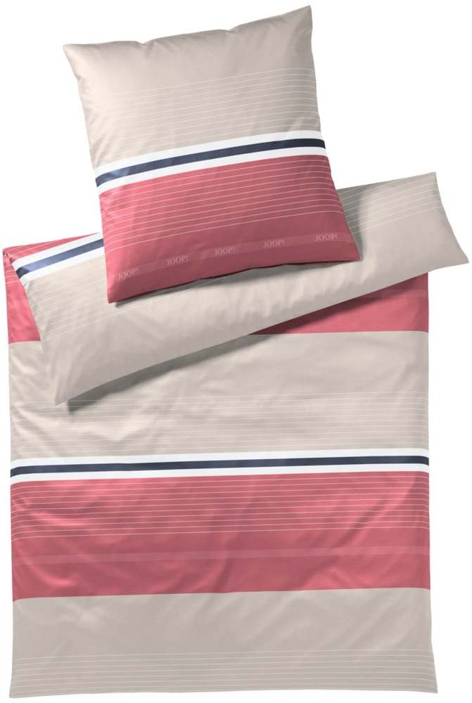 JOOP! Bettwäsche Fit 4091 01 Coral Mako Satin 155 x 220 + 80 x 80 cm Bild 1