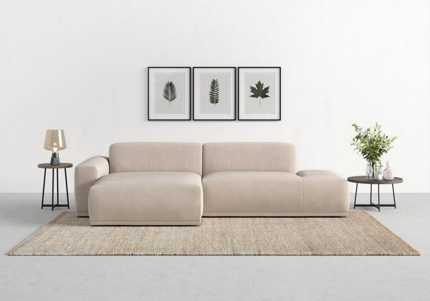 TRENDMANUFAKTUR Ecksofa Braga, mit hochwertigem Kaltschaum, L-Form, in Cord erhältlich, 2 Teile, modernes Sofa, Couch mit hohem Sitzkomfort, 275/72/160 cm (B/H/T) Bild 1