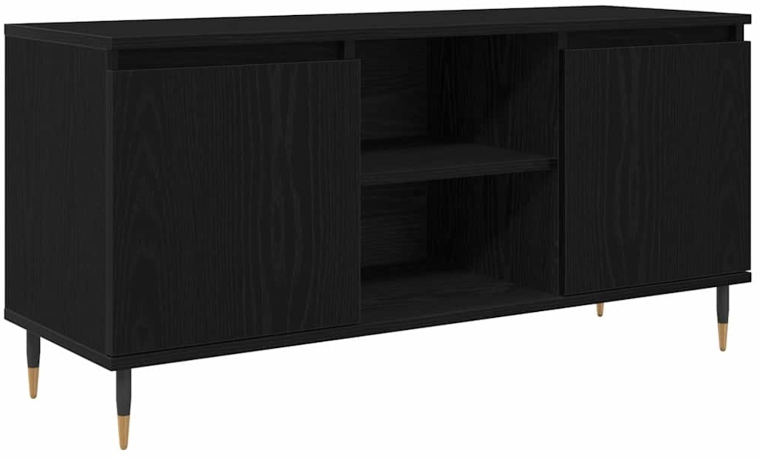 vidaXL TV-Schränk Schwarz Eichen-Optik 104 x 35 x 50 cm Holzwerkstoff 881931 Bild 1