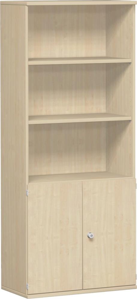 Modulschrank 1. + 2. OH Holztüren, 3. - 5. OH Regal, 80x42x192cm, Ahorn Bild 1