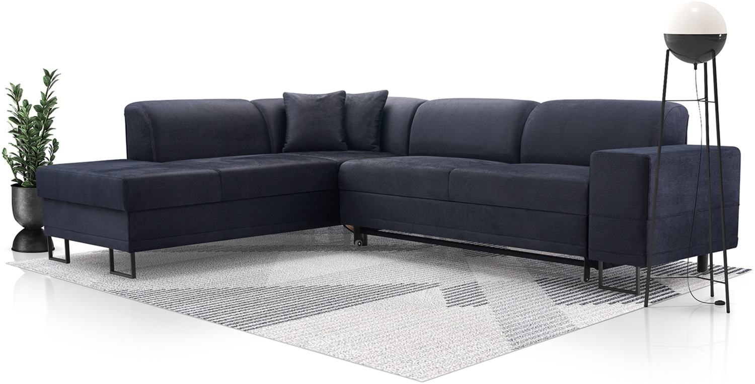 AX LIVING Sofa blau Dianante Sofa L Form mit Schlaffunktion 285 cm L Bild 1
