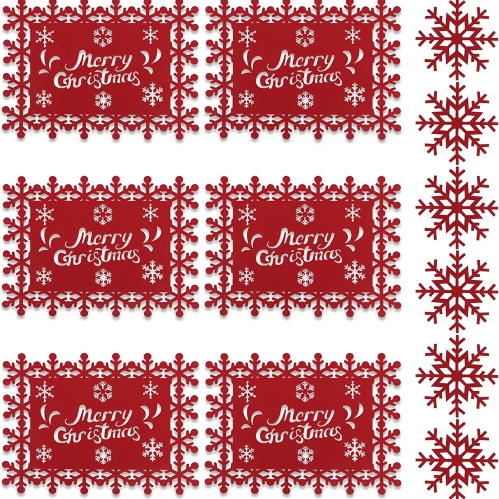 ABC Filz-Tischsets, Untersetzer, Weihnachtsdekoration, 2 mm, Buchstabenmotiv, 12-teiliges Set Bild 1