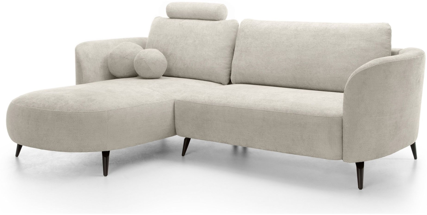 Selsey 'Kavni' Ecksofa mit Schlaffunktion, Stauraum und Chenille-Bezug, greige, links, 86 x 260 x 180 cm Bild 1