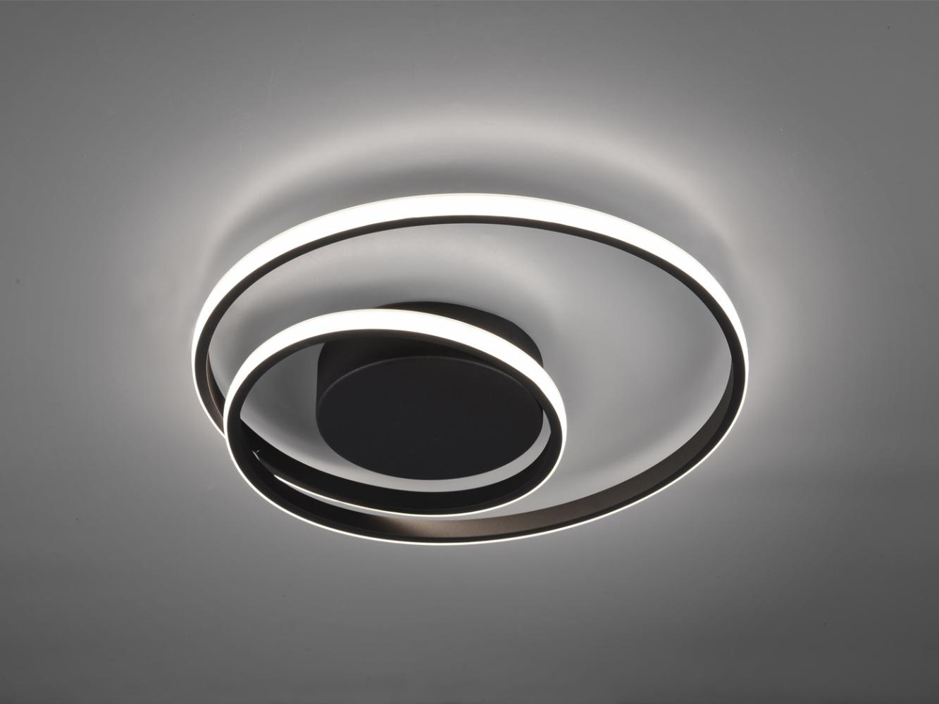 LED Deckenleuchte schwarz , RIng Design, dimmbar, 39 cm, ZIBAL Bild 1