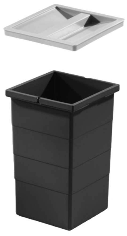 Hailo Inneneimer 1222509 schwarz 15 Liter 226x233x350 mm mit Deckel Bild 1