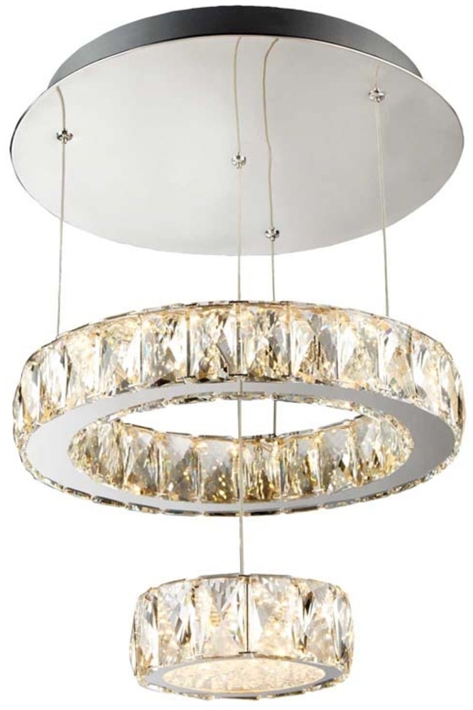 Clover Led 2 Stufige Deckenbündige Leuchte, Chrom, Klarglas Bild 1