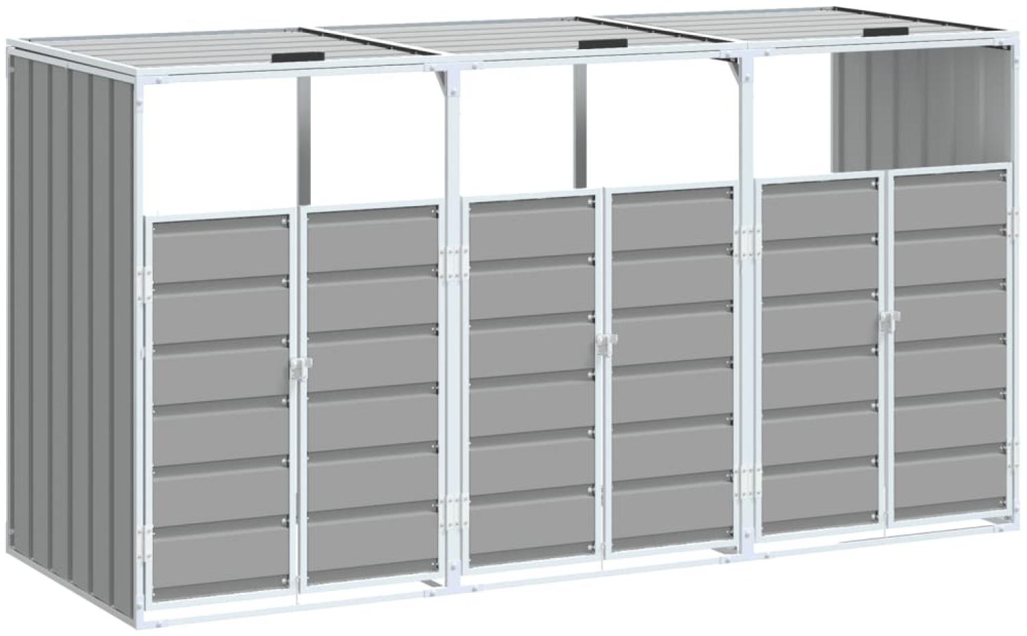 vidaXL Mülltonnenbox für 3 Tonnen Grau 216x81x115 cm Stahl 4006180 Bild 1