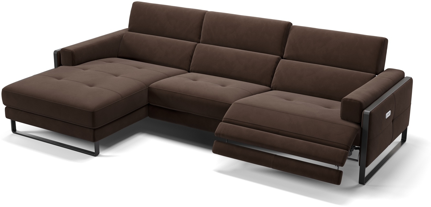 Sofanella Ecksofa MILO Eckcouch Wohnlandschaft Stoffsofa in Dunkelbraun Bild 1