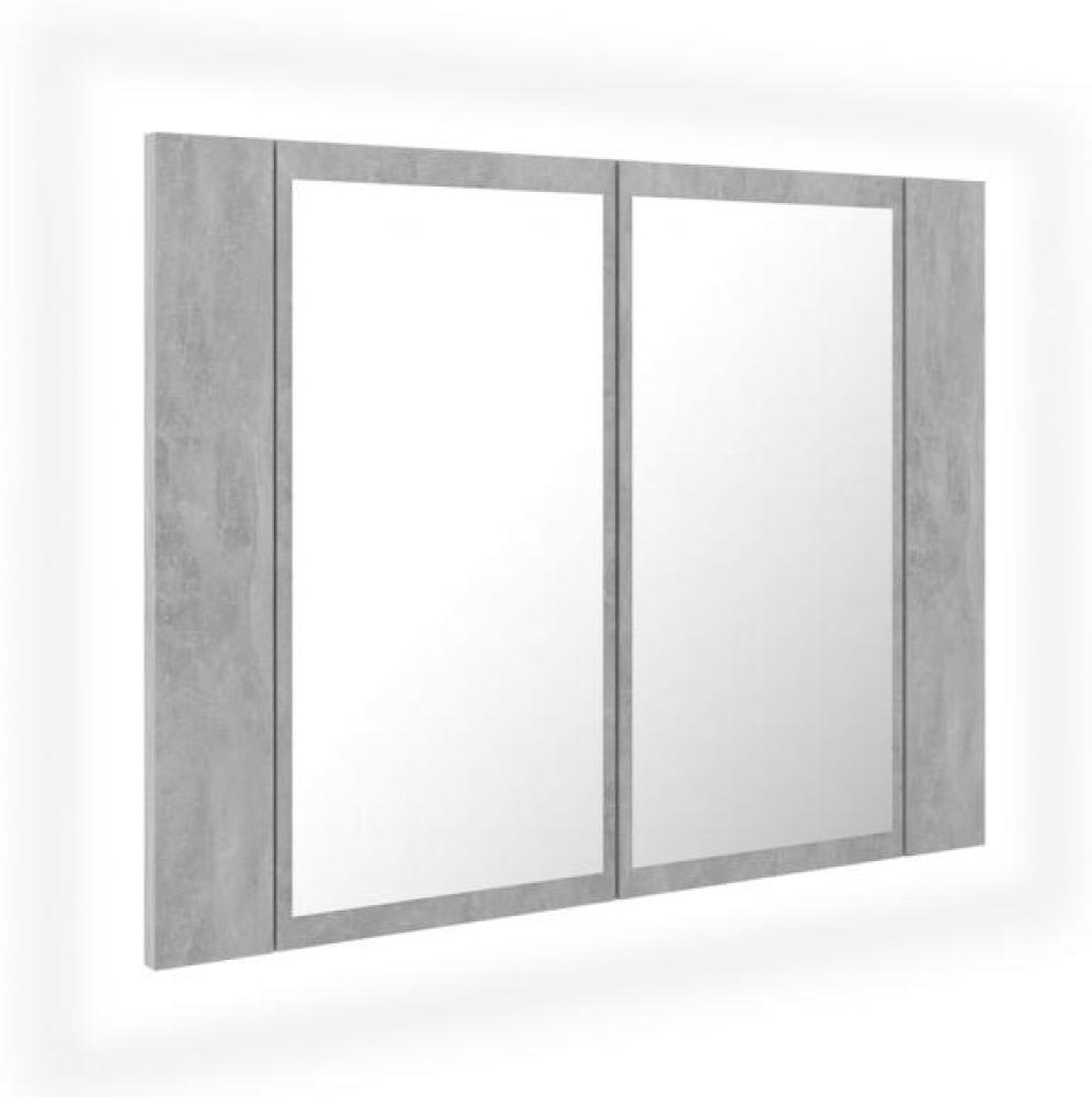 vidaXL LED-Bad-Spiegelschrank Betongrau 60x12x45 cm Acryl 804960 Bild 1