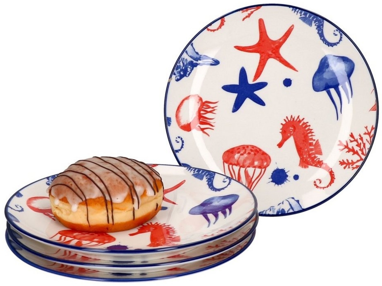 Seaside 4er Set Kuchenteller Dessert 4 Personen Ø 20 cm Seestern Ritzenhoff Bild 1