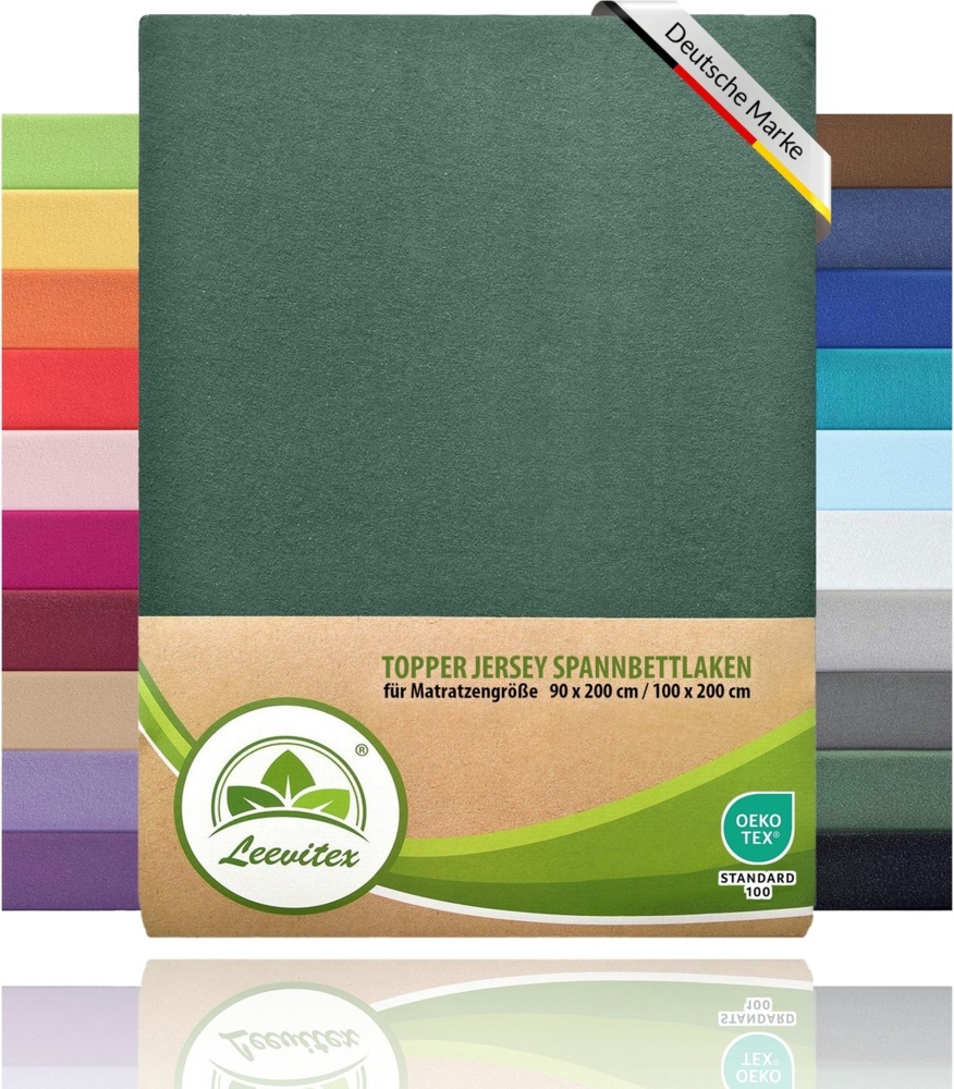 leevitex® Spannbettlaken für Topper – weich, anschmiegsam, pflegeleicht & ideal zum Wohlfühlen, Gummizug: Rundum-Gummizug, 100 % Baumwolle, Oeko-Tex, 18 cm Steghöhe Bild 1