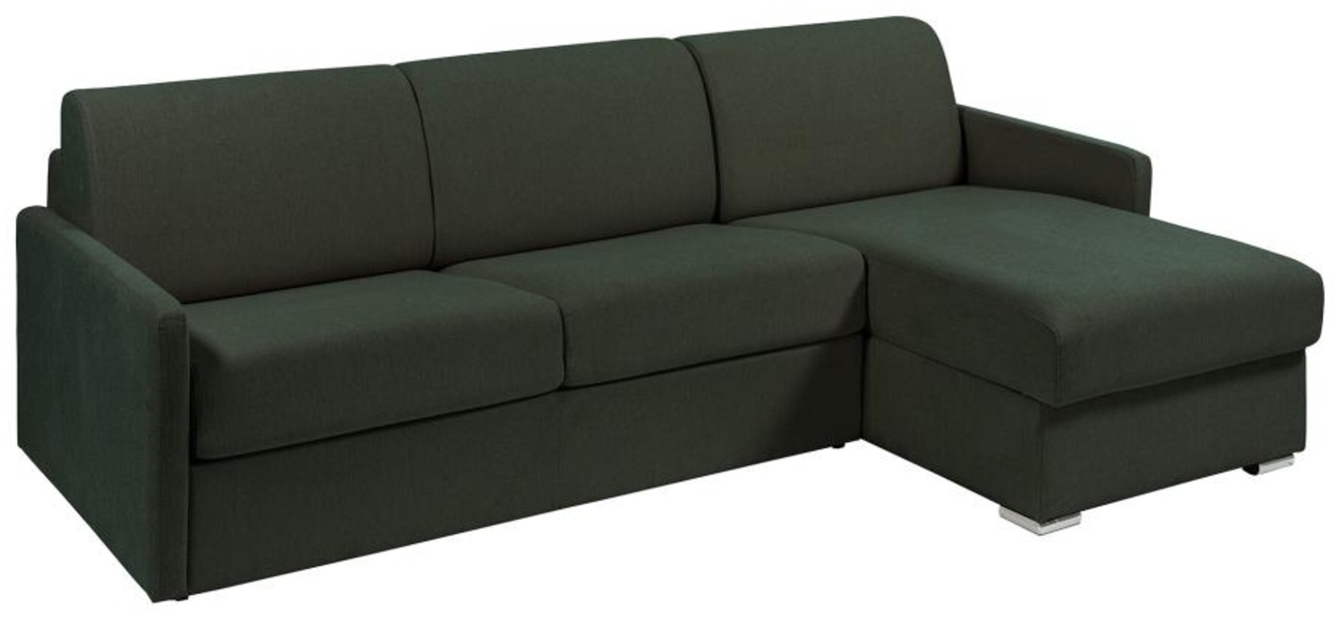 Vente-unique - Ecksofa mit Matratze - Ecke wechselbar - Stoff - Tannengrün - Liegefläche mit Lattenrost mit breiten Latten 140 cm - Matratze 14 cm - CALIFE Bild 1