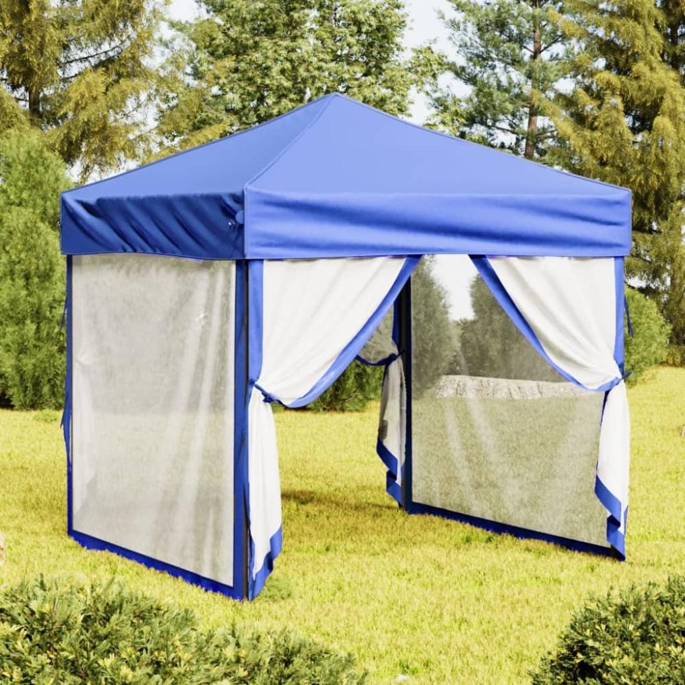 vidaXL Partyzelt Faltbar mit Seitenwänden Blau 2x2 m 93507 Bild 1