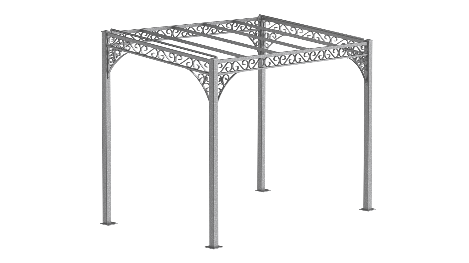 ELEO Pergola Metall rechteckig Elba 3 x 2 m feuerverzinkt Bild 1