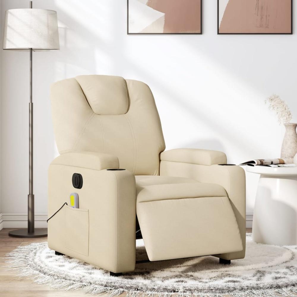 vidaXL Massagesessel Elektrisch Creme Stoff 3204365 Bild 1