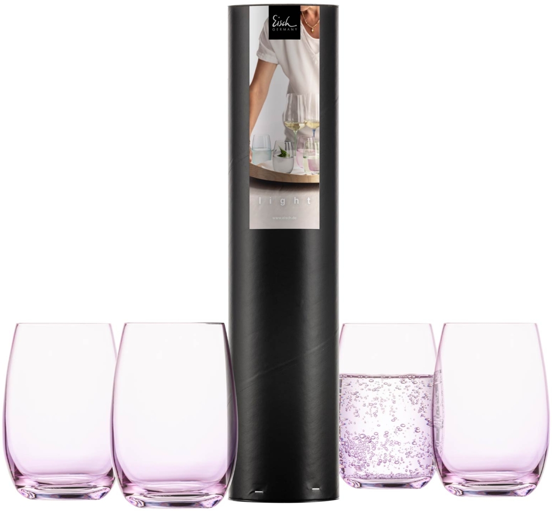 Eisch Light Becher 340 ml 4er Set mauve in Geschenkröhre Bild 1