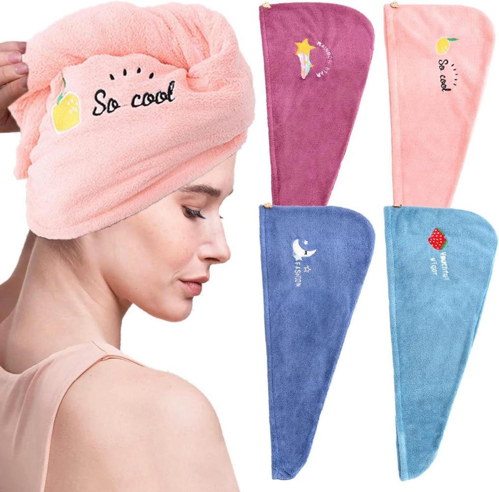 Coonoor Turban-Handtuch Turban Handtuch mit Knopf, (4-St) Bild 1