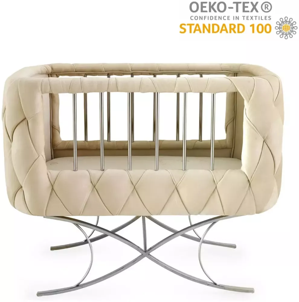 Bellochi | Babybett-Beig Mit silber fußen Beige Bild 1